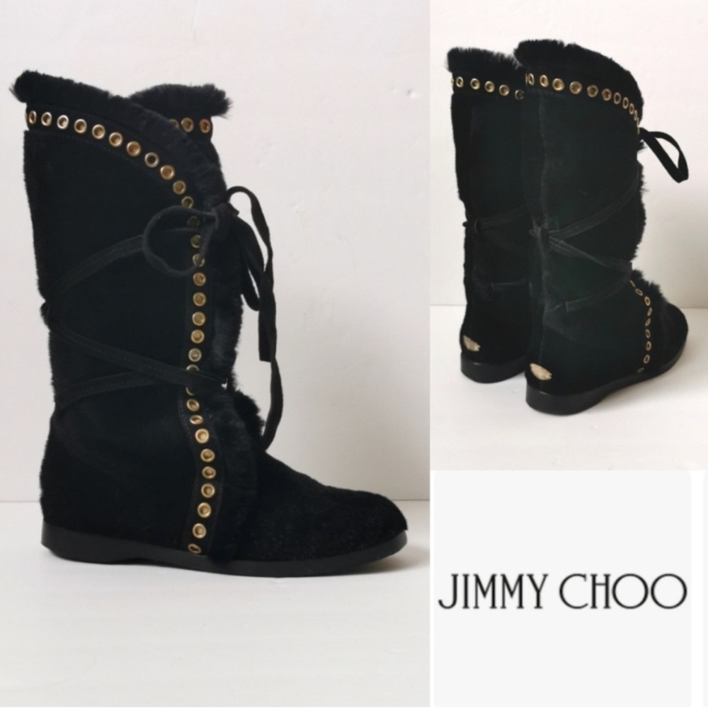 Gorgeous real fur Jimmy Choo boots NWOT